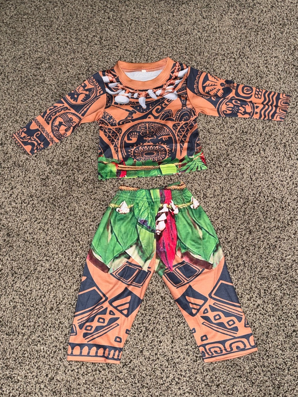 Dressy Daisy Boys Tribal Costume Set in Orange & Green